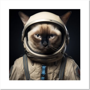 Astronaut Cat in Space - Siamese Posters and Art